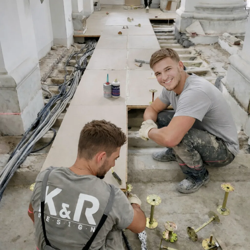 Монтаж фальшпола