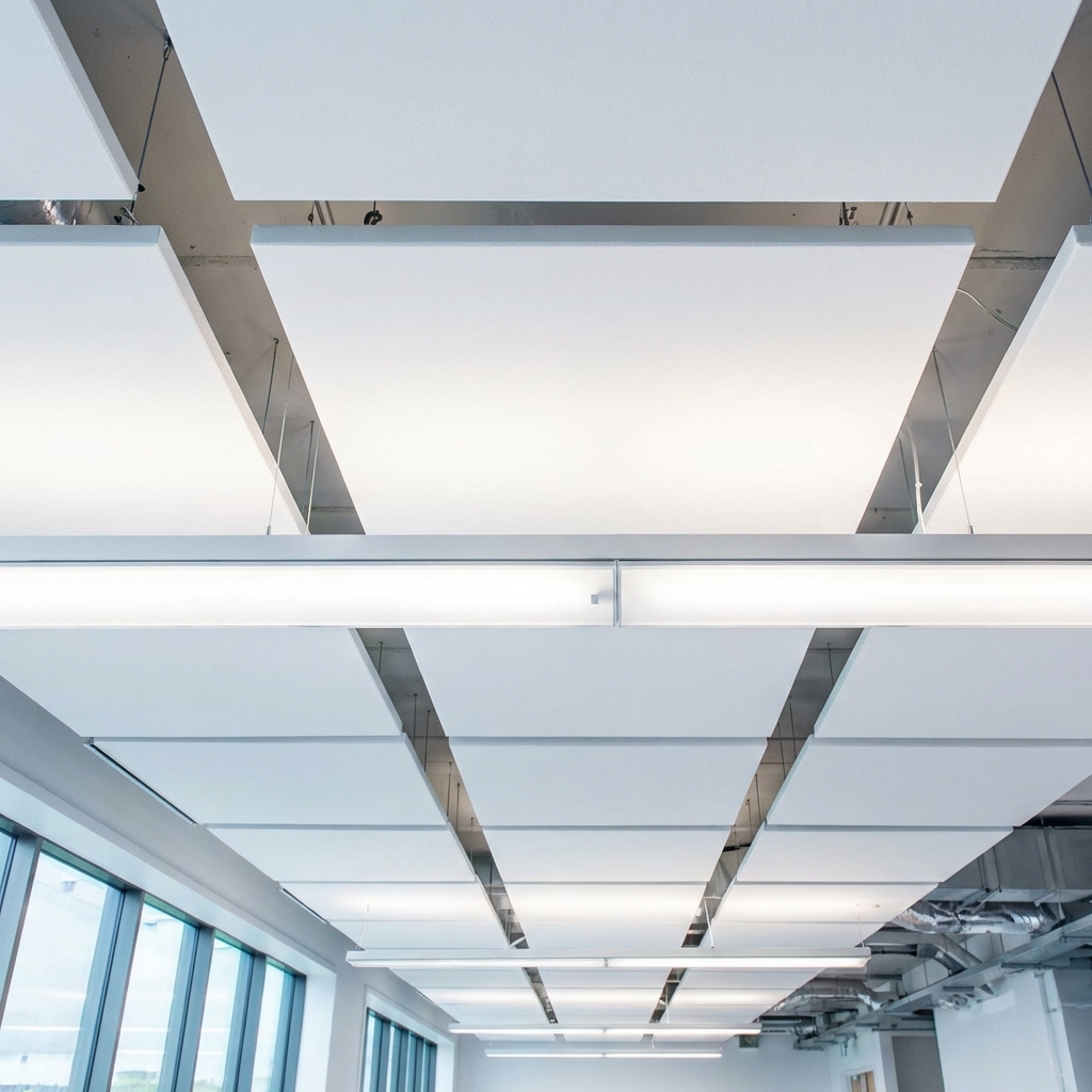 Акустические панели K&R Design в open-space — снижение шума на 30–40%