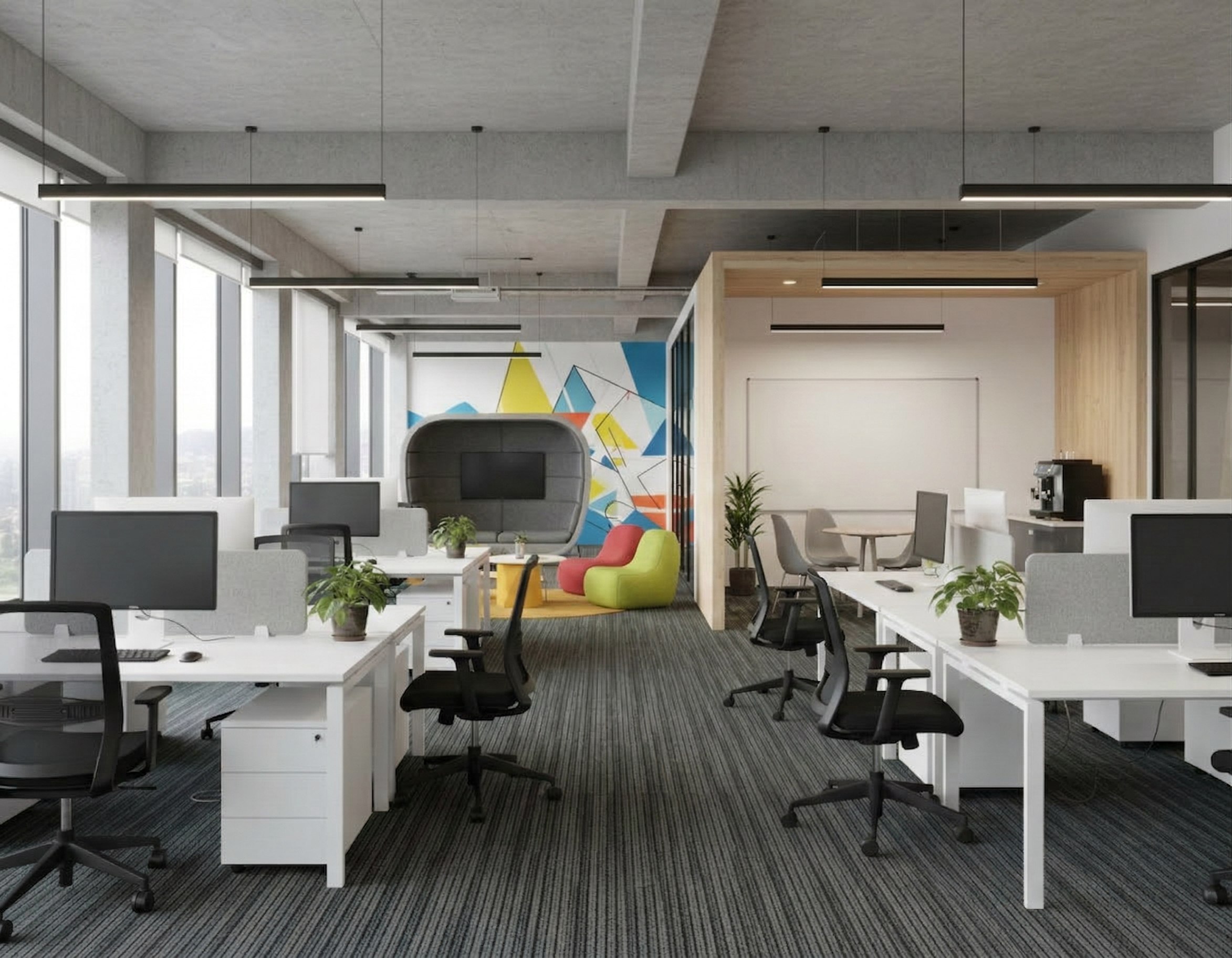 Line от K&R Design: износостойкая ковровая плитка для офиса, магазина и общественных пространств