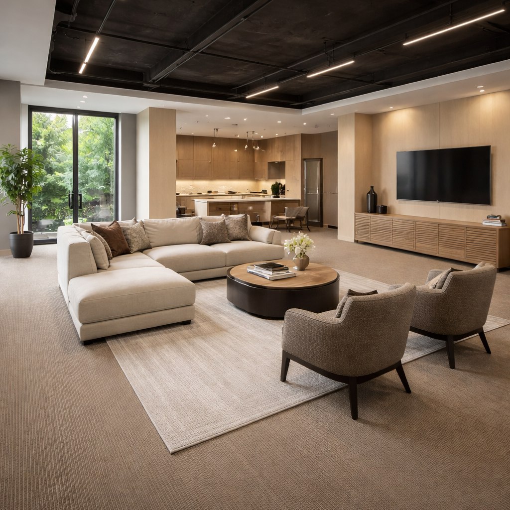 Натуральные оттенки в интерьере: коллекция ковровой плитки Wood от K&R Design