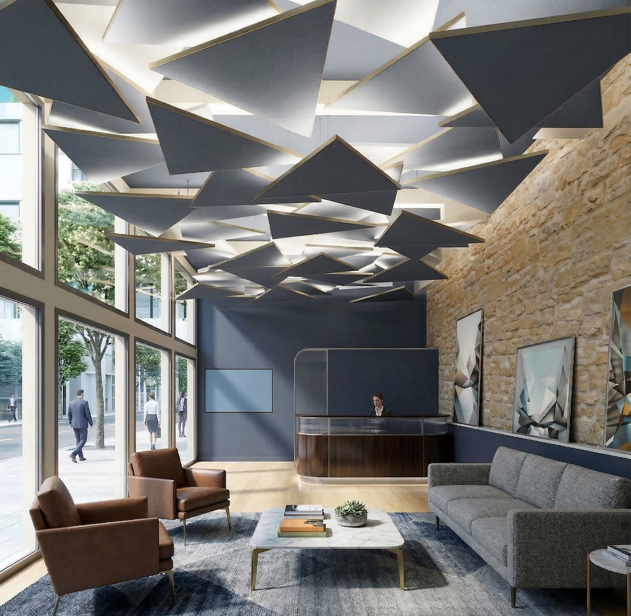 K&R Design: светящиеся подвесные потолки с акустическим эффектом