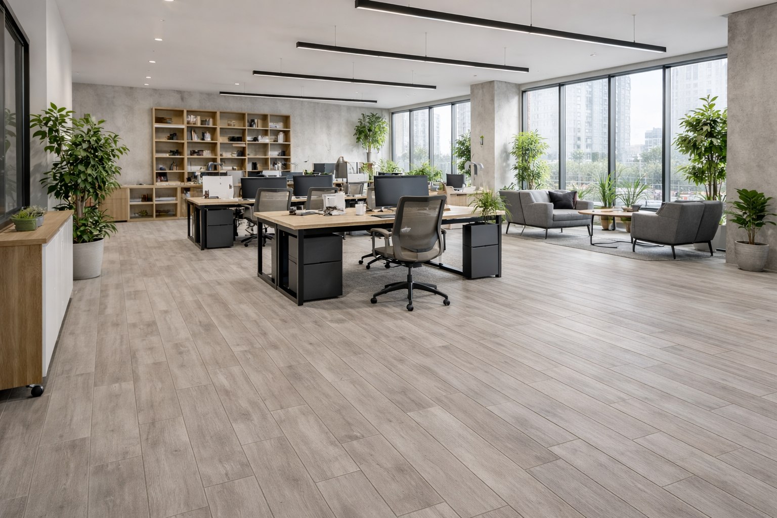 Акустический подвесной потолок K&R Design в интерьере офиса