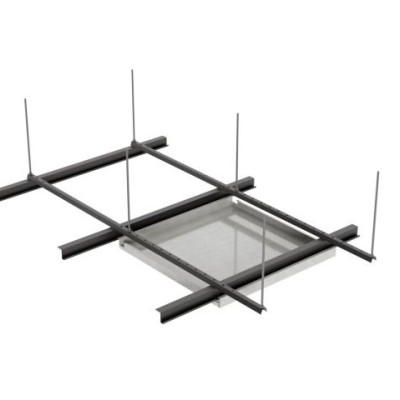 Потолочная панель K&R Design Hook-on 1200х600 мм Zn 0,7 мм Ral 9003 тип Б