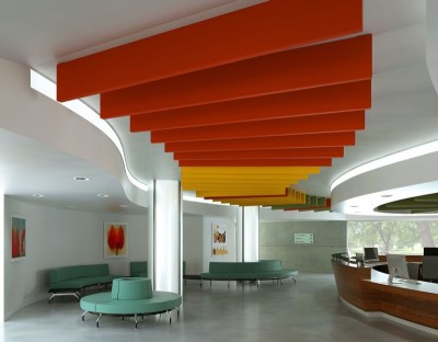 Акустическая панель баффл K&R Design BFL  Прямоугольник 1200х200х40 мм Ral 9003